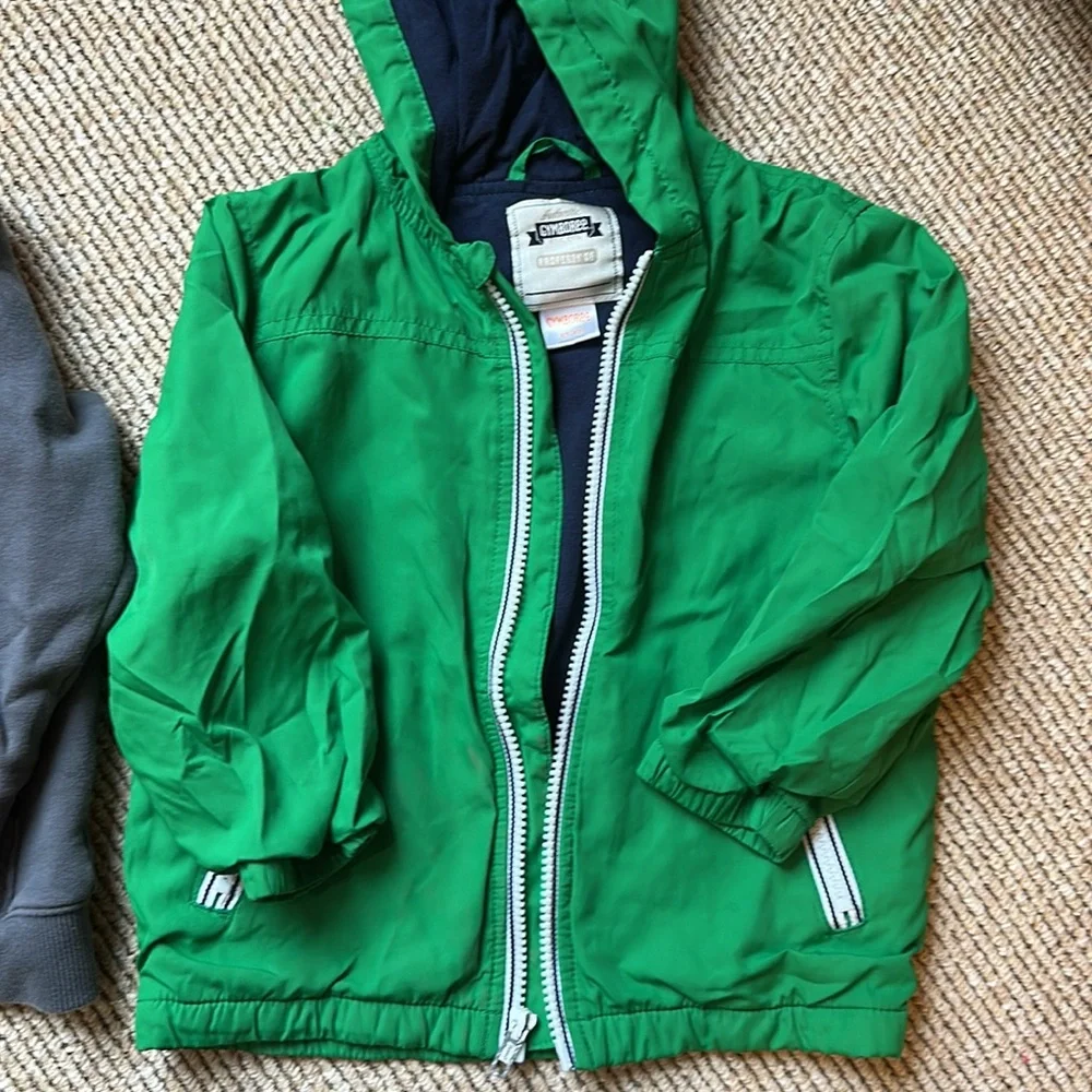 Carters/Gymboree hooded 3T full zip up jacket and hoodie - grey and green